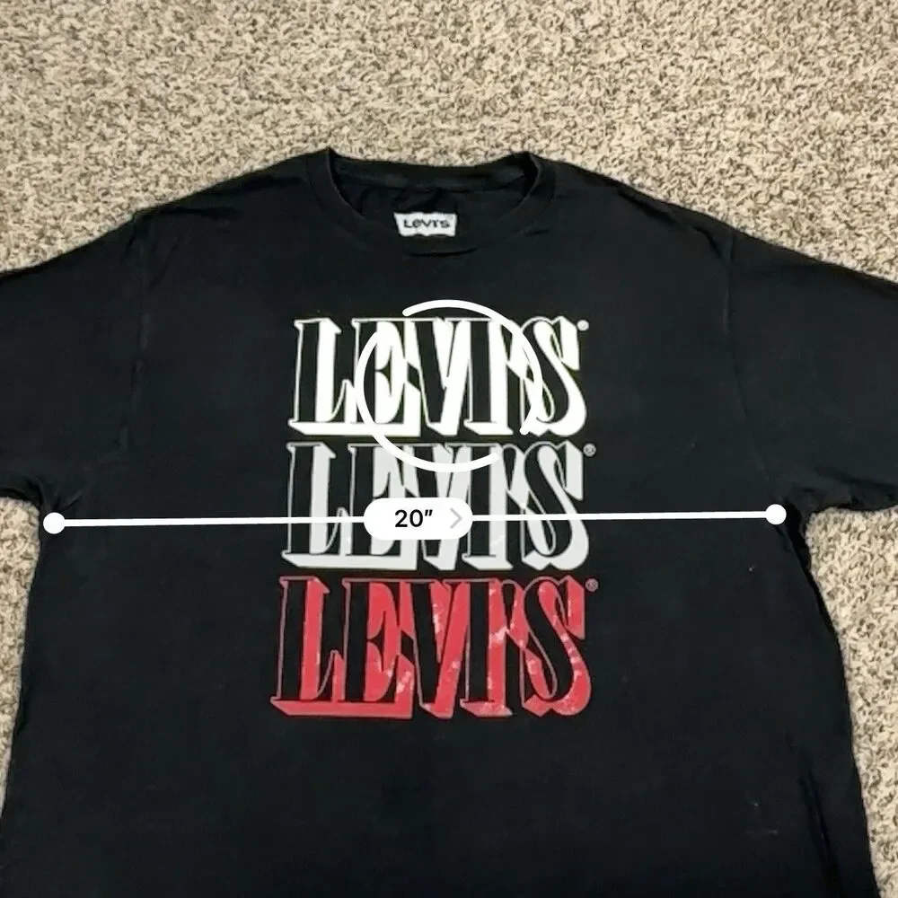 Levi’s Strauss & Co Cotton Graphic T-Shirt Men's Sz L Black Red Grey White